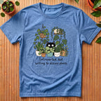 Introverted But Willing to Discuss Plants T-Shirt - with cat