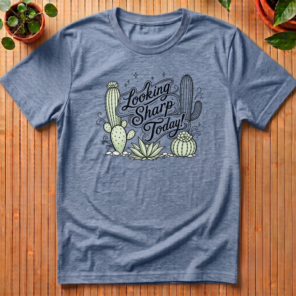 Looking Sharp Today T-Shirt - with pastel cactii