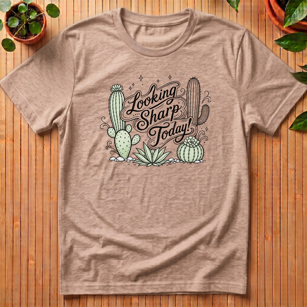 Looking Sharp Today T-Shirt - with pastel cactii