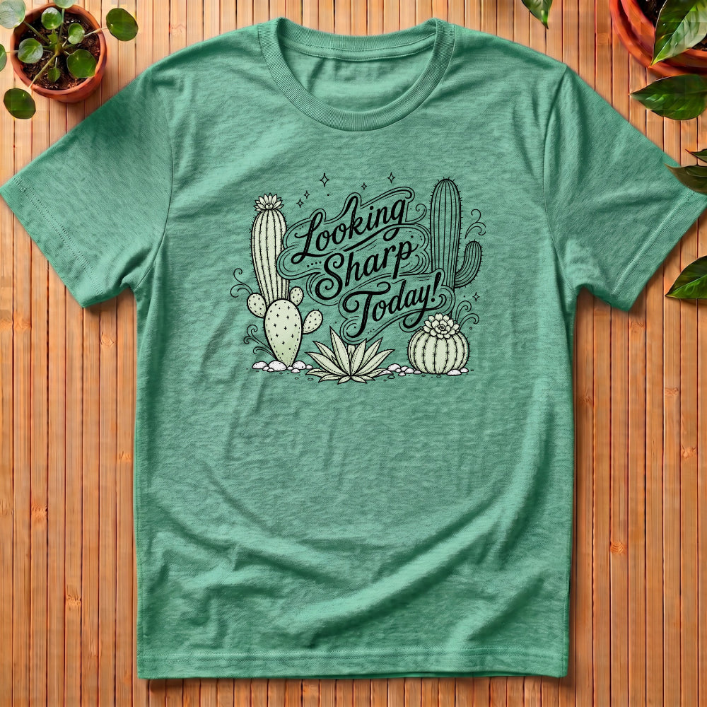 Looking Sharp Today T-Shirt - with pastel cactii