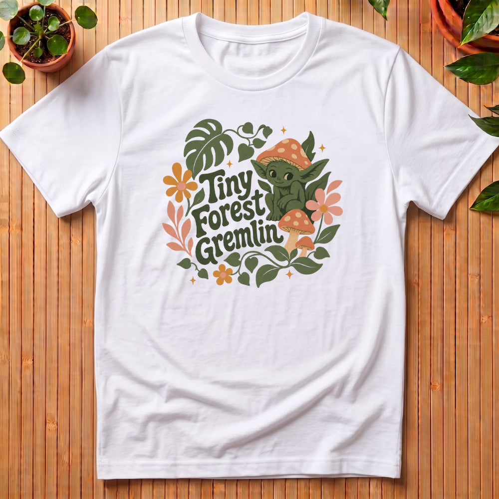 Tiny Forest Gremlin T-Shirt - with mushroom hat