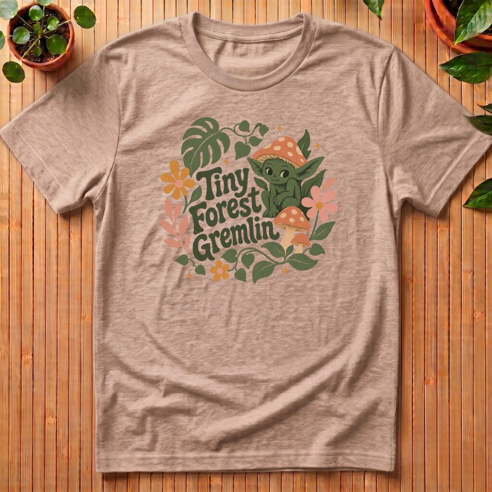 Tiny Forest Gremlin T-Shirt - with mushroom hat